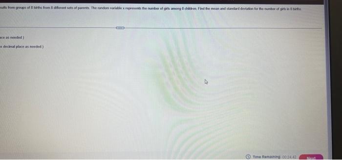 table, which describes results from groups of 8 births from different sets