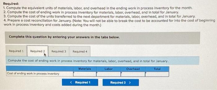 process costing system. During January, the Delta Assembly Department completed its processing