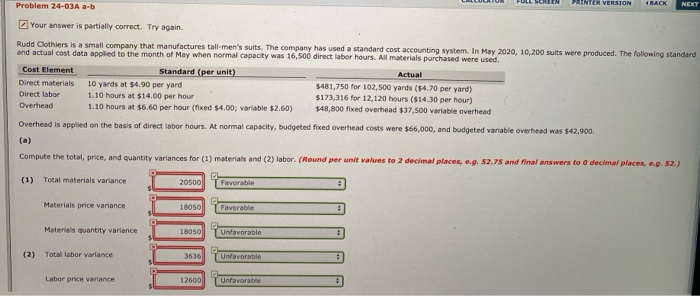  Problem 24-03A a-b Your answer is partially correct. Try again Rudd