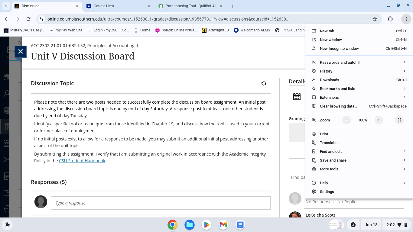  Discussion X Course Hero * | Paraphrasing Tool - QuillBot Al