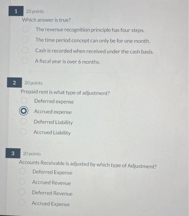 help 120 points Which answer is true? The revenue recognition principle has