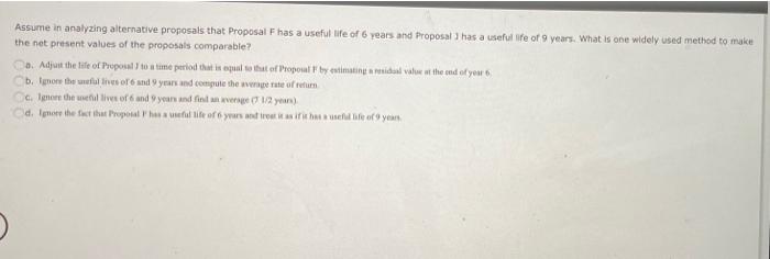 the last three questions The production department is proposing the purchase of