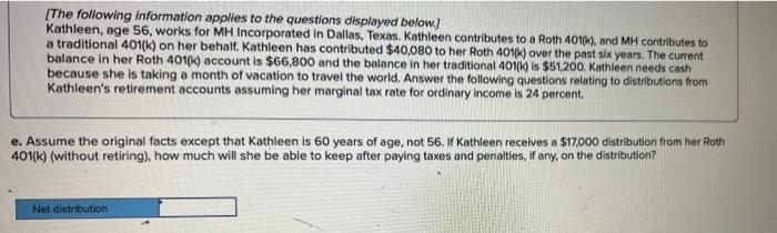 works for MH Incorporated in Dallas, Texas. Kathleen contributes to a Roth