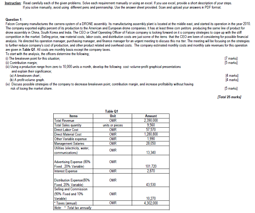  Instruction: Read carefully each of the given problems. Solve each requirement
