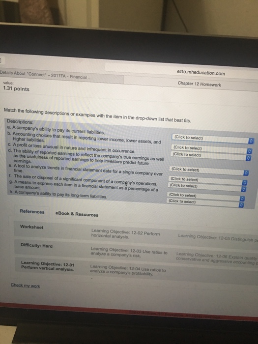  tion.com Details About 'Connect-2017FA Financial Chapter 12 Homework value: 1.31 points