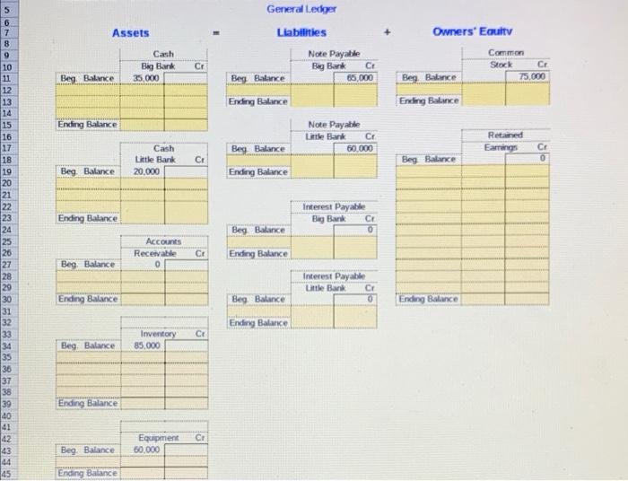 doing it in exel please make sure its readable and the numbers