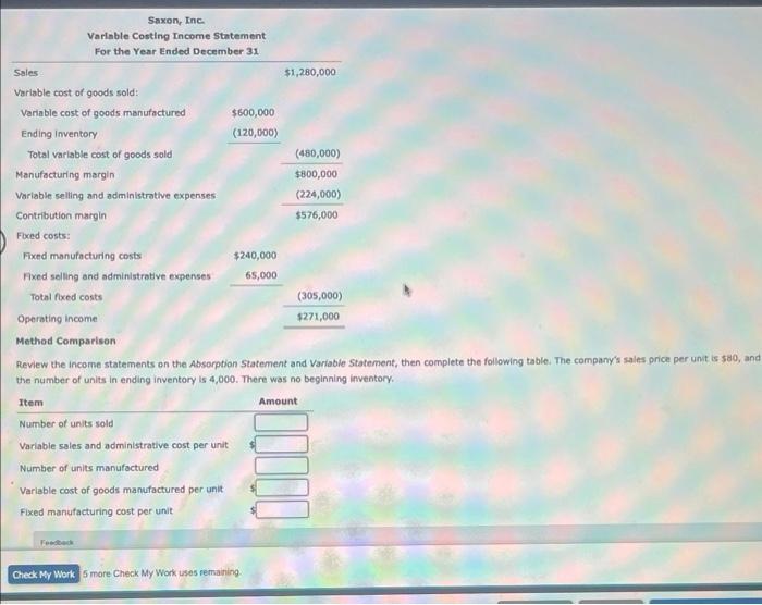 distingulsh between variable and foced costs. All manufacturing costs are included in