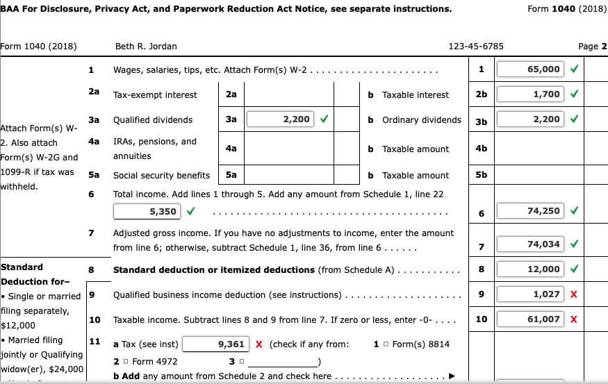 This problem is for the 2018 tax year. Beth R. Jordan lives