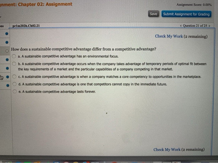  unment: Chapter 02: Assignment Assignment Score: 0.00% Save Submit Assignment for