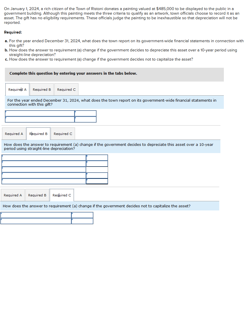  On January 1,2024, a rich citizen of the Town of Ristoni