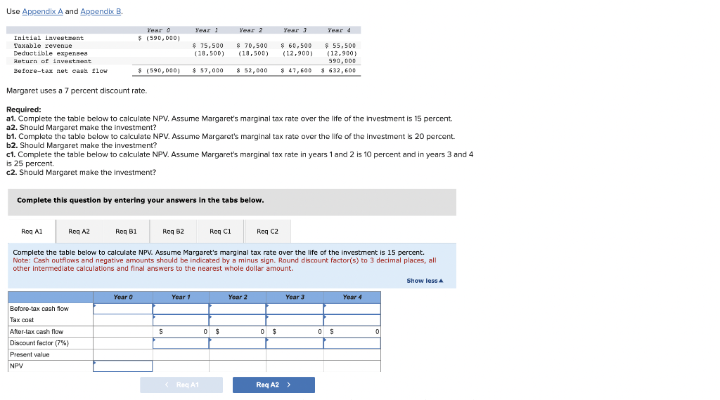 Use Appendlx A and Appendix B. Margaret uses a 7 percent