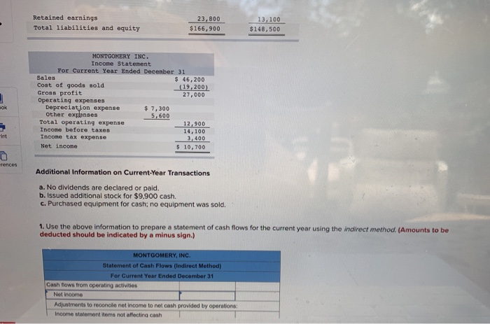 nts Prior Year eBook MONTGOMERY INC. Comparative Balance Sheets December 31 Current