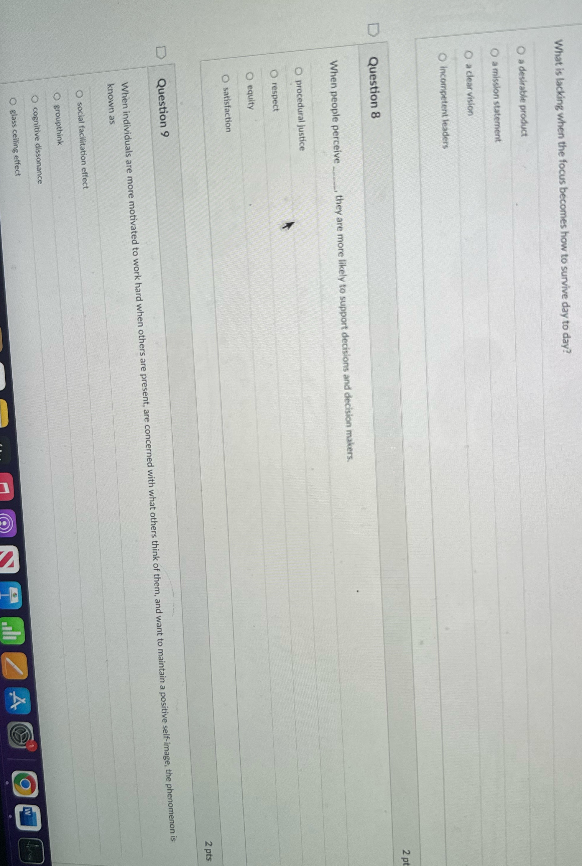 What is lacking when the focus becomes how to survive day