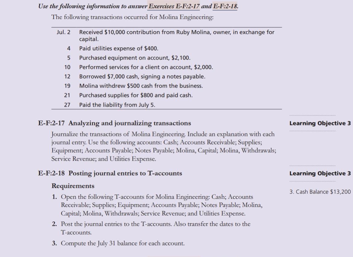  Use the following information to answer Exercises E-F:2-17 and E-F:2-18. The