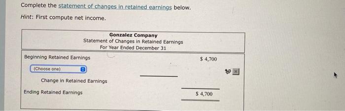 31, Gonzalez Co. had the following list of accounts and their respective