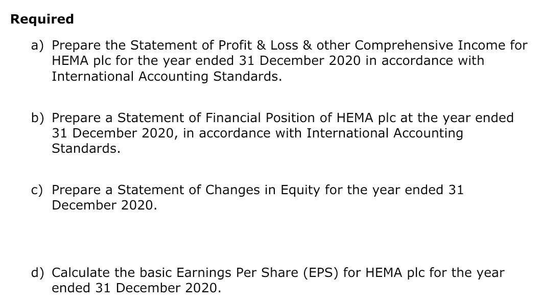 CHEGG The following information is available: Depreciation for Plant & equipment is