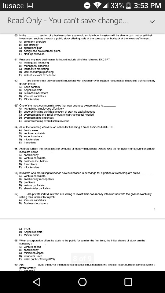  usace 33% 3:53 PM Read Only - You can't save change.