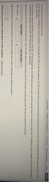  CALCULATOR MESSAGE MY INSTRUCTOR FULL SCREEN PRINTER VERSION BACK NEXT Accounting