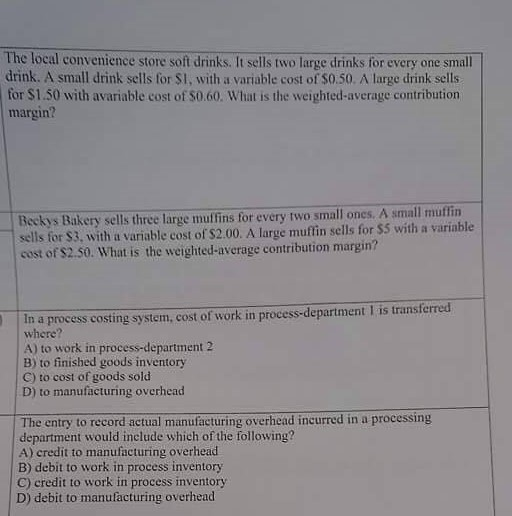 The local convenience store soft drinks. It sells two large drinks