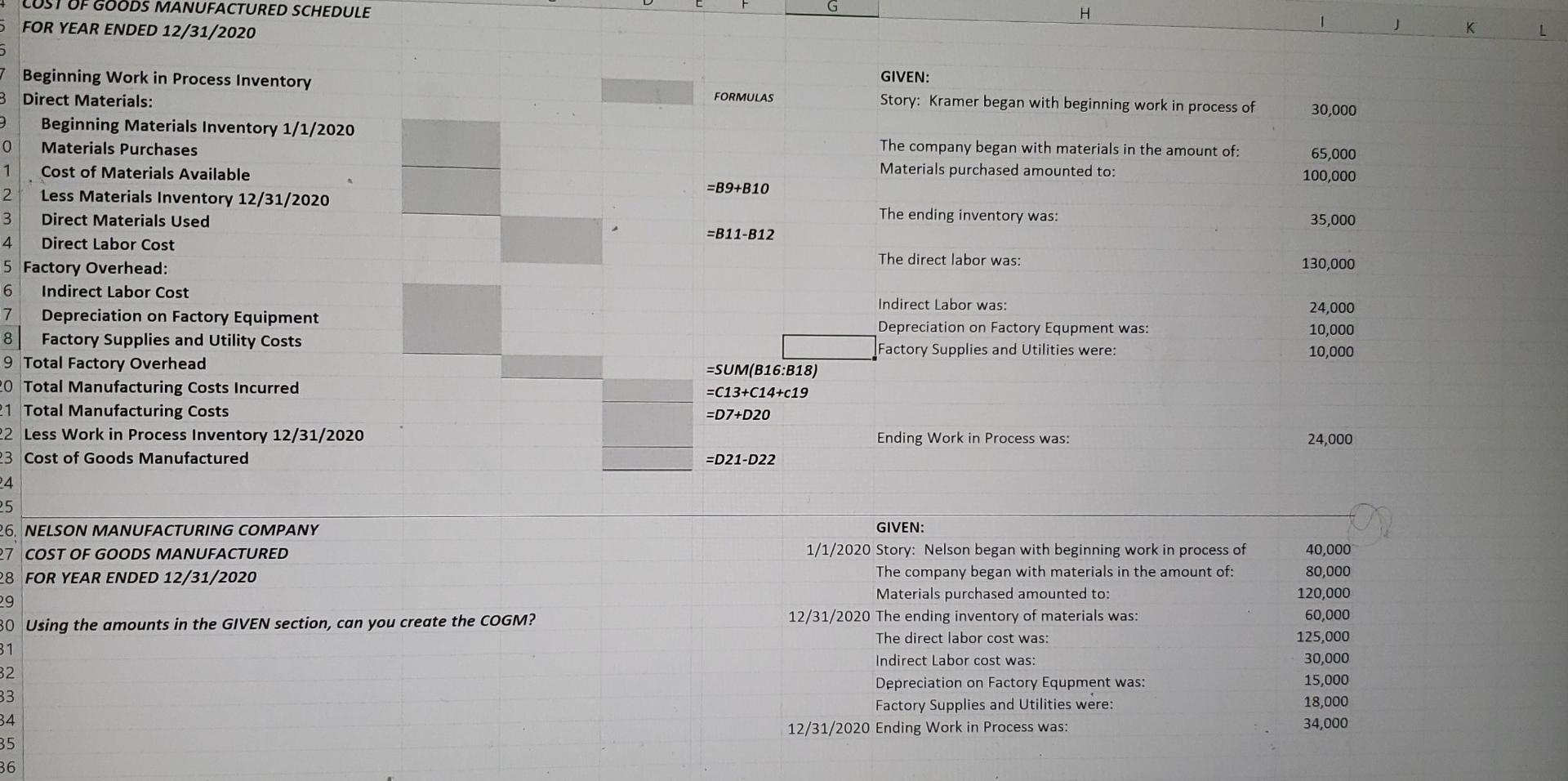 :X fx D E F G H K GIVEN: Story: Kramer began