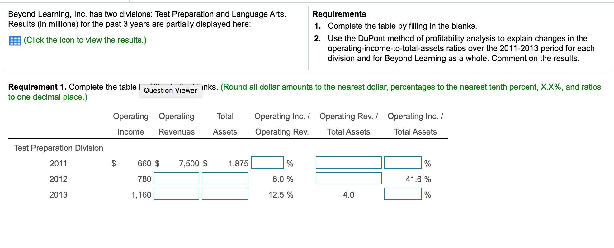 Beyond Learning, Inc. has two divisions: Test Preparation and Language Arts.