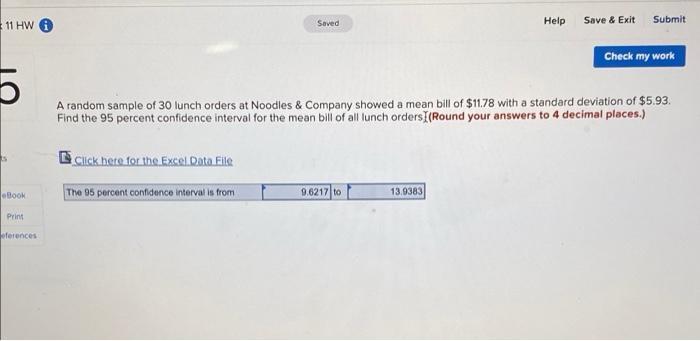 b 11 HW Saved Help Submit Save & Exit Check my work