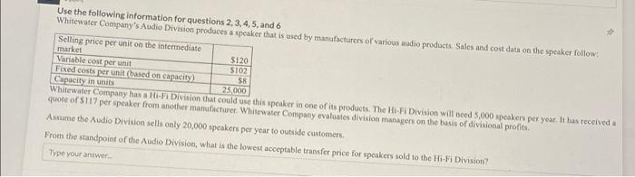 manufacturers of various audio products Sales and cost data on the speaker