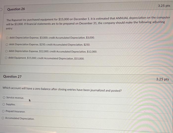  will rate for wuick answer 3.25 pts Question 26 The Rapunzel