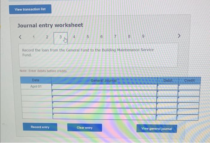 establish a building maintenance internal service fund. Matthew uses transfer accounts for