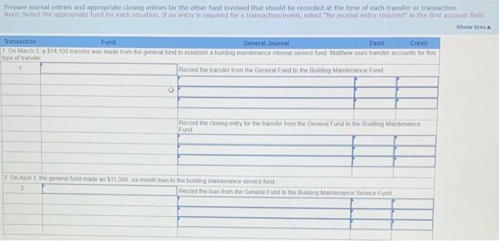should be recorded at the time of each transfer or transaction. b.