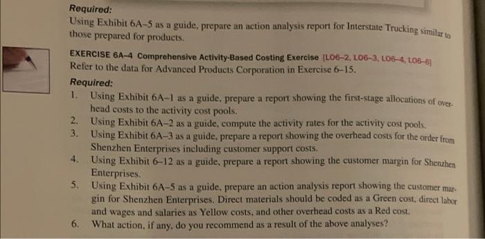  Exercise 6-15 Required: Using Exhibit 6A-5 as a guide, prepare an