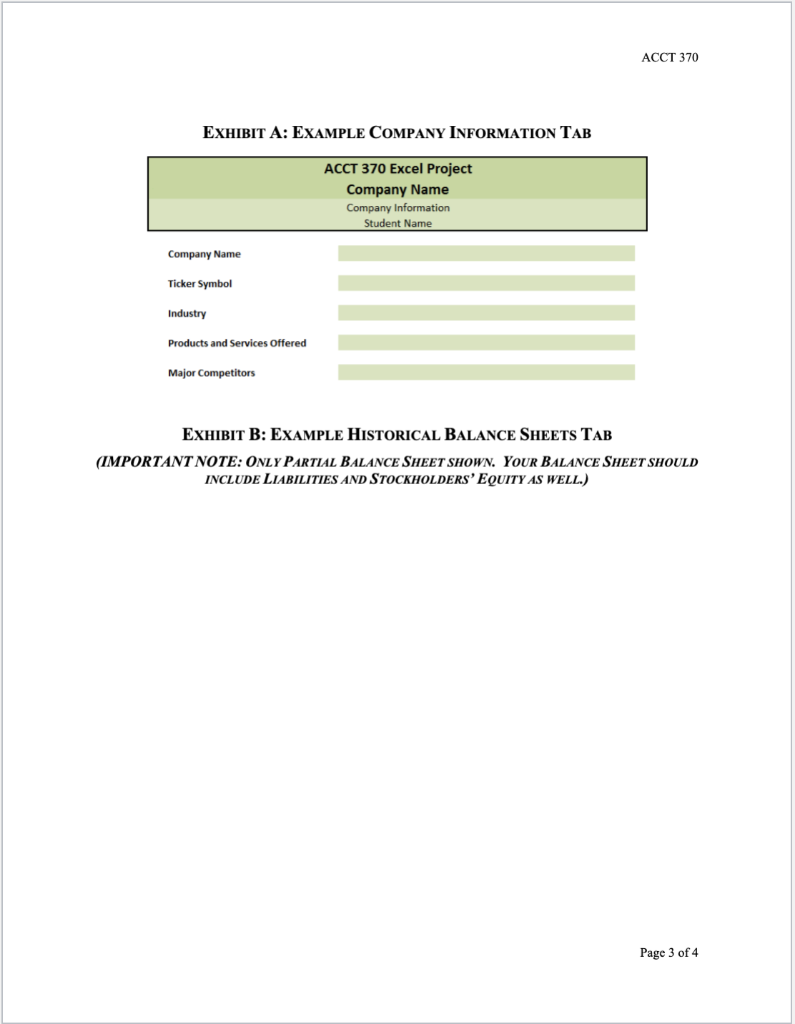 INSTRUCTIONS OVERVIEW Company Information (Tab 1), and Historical Income Statements, Balance Sheets,