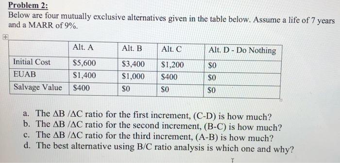 please solve so I can check my work Problem 2: Below are