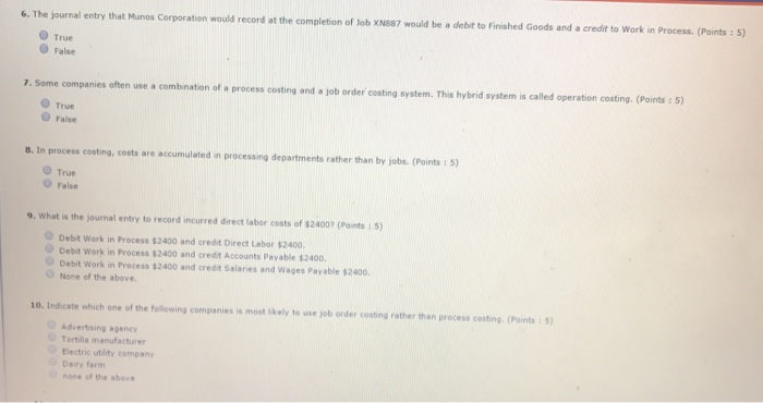  Please help with questions 6-10 The journal entry that Munos Corporation