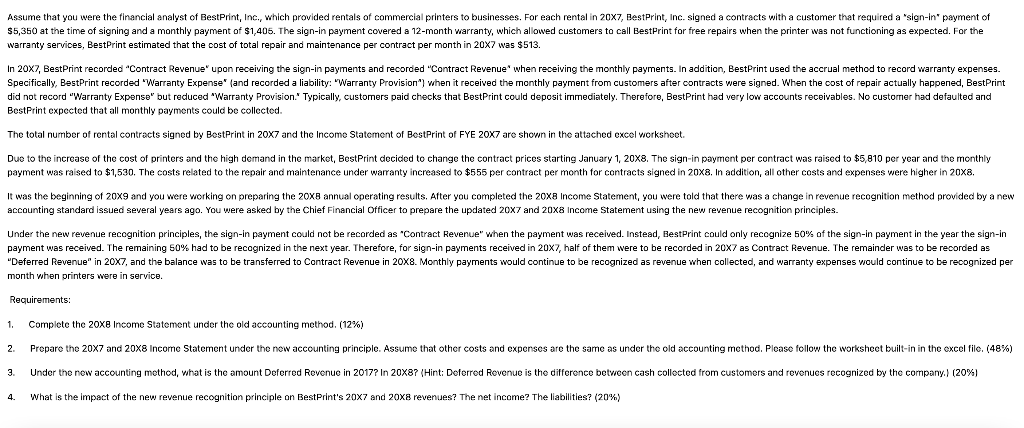 if possible, please do on excel and explain step by step
