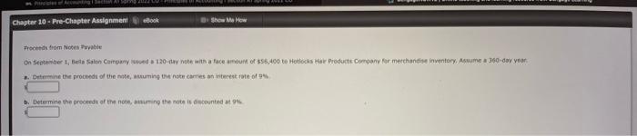  PREMA Chapter 10 - Pre-Chapter Assignment took Show MS HOW Proceeds