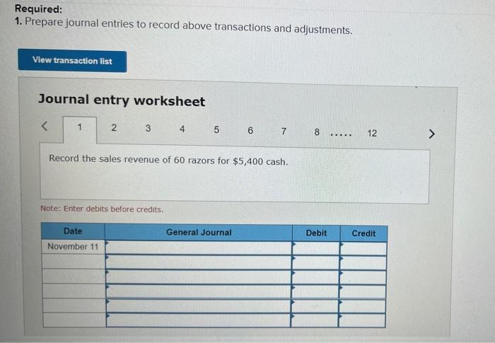 Journal Requires 12 sections. Required information Problem 11-4A (Algo) Estimating warranty expense