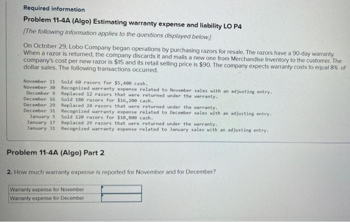 and liability LO P4 [The following information applies to the questions displayed