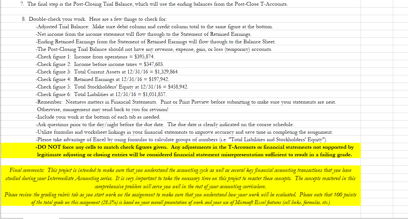 TIA!!! T- Accounts Adjusted Trial Balance Income Statement Statement of Retained Earnings