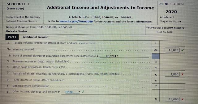 Note: This problem is for the 2020 tax year. Roberta Santos, age