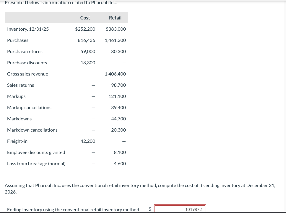 Please explain step by step! Presented below is information related to