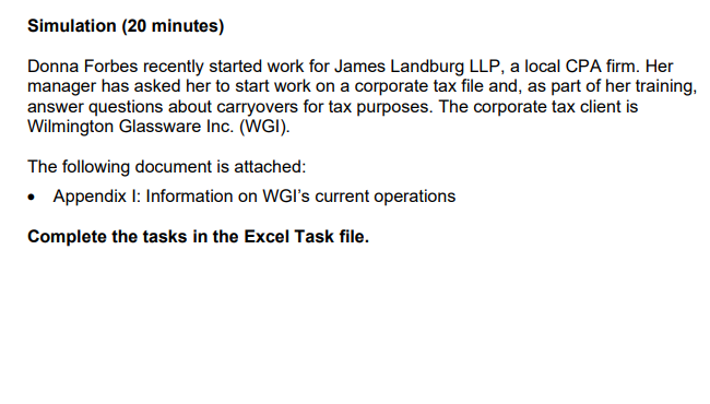  Please complete the 4 tables using canadian tax rules Simulation (20