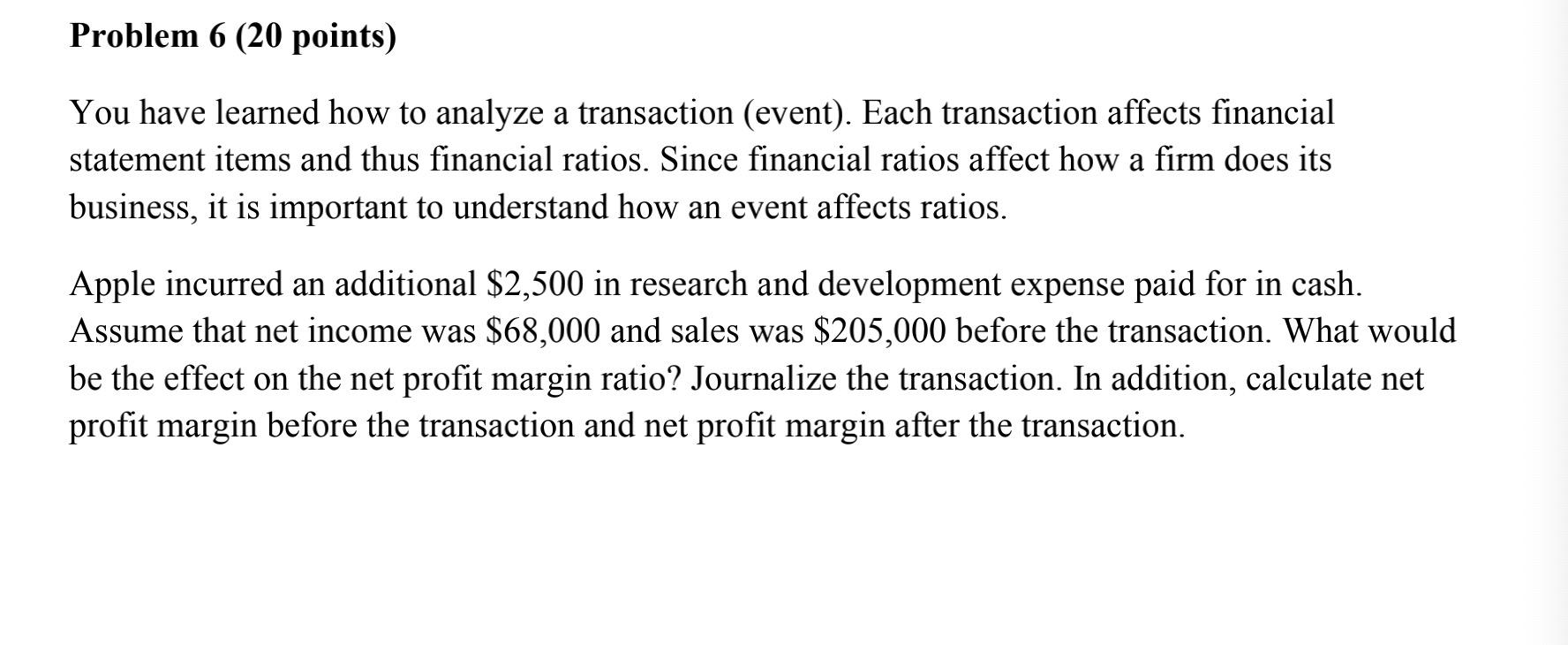  Problem 6 (20 points) You have learned how to analyze a