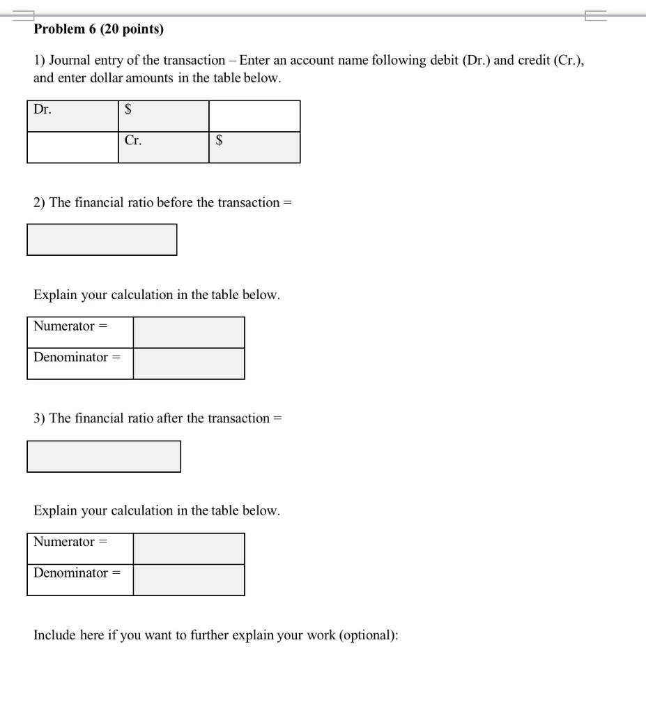 transaction (event). Each transaction affects financial statement items and thus financial ratios.