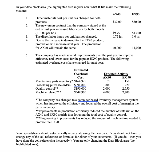 will be your first excel file) Answer Part 3 under the requirements