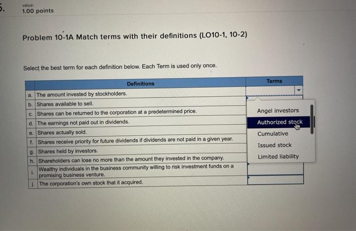  Problem 1 0 - 1 A ( Static ) Match terms