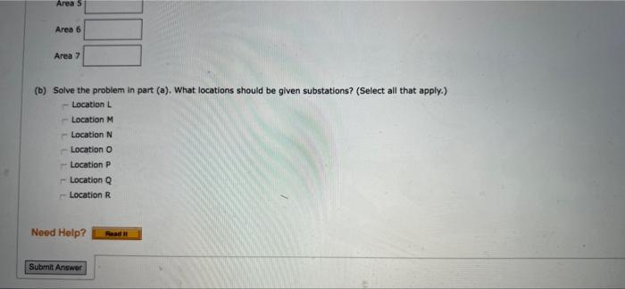 Let xi = 1 if a substation is located at area i