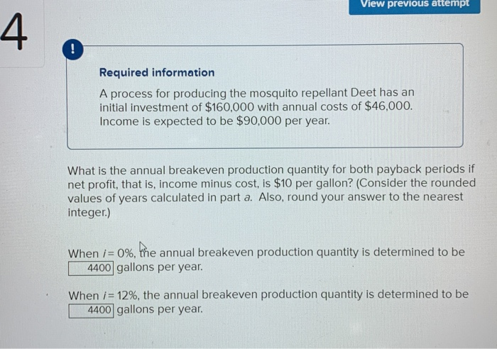  View previous attempt 4. ! Required information A process for producing