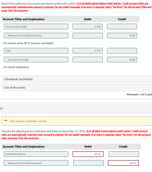 and 2020, showed the following: Accounts Receivable 2020 2021 $ 300,200 Estimated