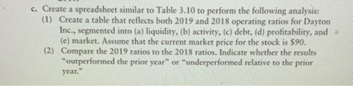 only c 1 and 2 c. Create a spreadsheet similar to Table
